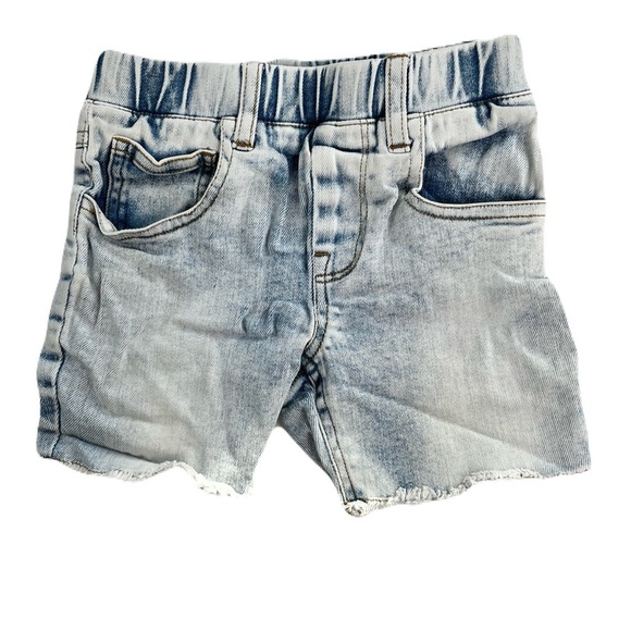 Beau Hudson Blue Distressed Denim Shorts with Elastic Waistband - Picture 1 of 2
